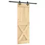 Porta Scorrevole con Set Hardware 70x210 cm Legno Massello Pino