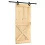 Porta Scorrevole con Set Hardware 90x210 cm Legno Massello Pino