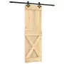 Porta Scorrevole con Set Hardware 70x210 cm Legno Massello Pino