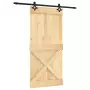 Porta Scorrevole con Set Hardware 95x210 cm Legno Massello Pino