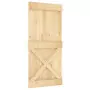 Porta Scorrevole con Set Hardware 95x210 cm Legno Massello Pino