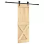 Porta Scorrevole con Set Hardware 70x210 cm Legno Massello Pino