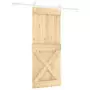 Porta Scorrevole con Set Hardware 100x210cm Legno Massello Pino