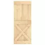 Porta Scorrevole con Set Hardware 100x210cm Legno Massello Pino