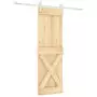 Porta Scorrevole con Set Hardware 70x210 cm Legno Massello Pino