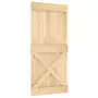 Porta Scorrevole con Set Hardware 95x210 cm Legno Massello Pino