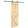 Porta Scorrevole con Set Hardware 70x210 cm Legno Massello Pino