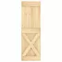 Porta Scorrevole con Set Hardware 70x210 cm Legno Massello Pino