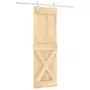 Porta Scorrevole con Set Hardware 70x210 cm Legno Massello Pino