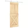 Porta Scorrevole con Set Hardware 80x210 cm Legno Massello Pino