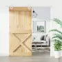 Porta Scorrevole con Set Hardware 95x210 cm Legno Massello Pino