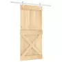 Porta Scorrevole con Set Hardware 95x210 cm Legno Massello Pino