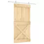 Porta Scorrevole con Set Hardware 100x210cm Legno Massello Pino