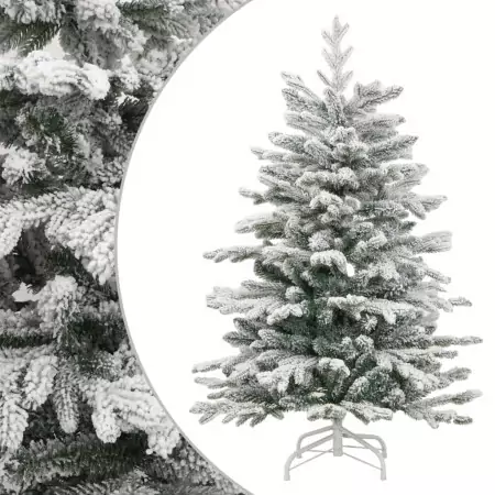 Albero Natale Artificiale Incernierato con Neve Fioccata 180 cm