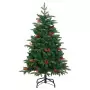 Albero Natale Artificiale Incernierato con Pigne e Bacche 150cm