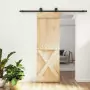 Porta Scorrevole con Set Hardware 70x210 cm Legno Massello Pino