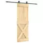 Porta Scorrevole con Set Hardware 70x210 cm Legno Massello Pino