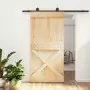 Porta Scorrevole con Set Hardware 100x210cm Legno Massello Pino