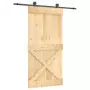 Porta Scorrevole con Set Hardware 100x210cm Legno Massello Pino