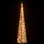 Cono di Luce di Natale 60 LED Bianco Caldo 120 cm in Acrilico