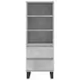 Credenza Grigio Cemento 40x36x110 cm in Legno Multistrato