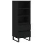 Credenza Nero 40x36x110 cm in Legno Multistrato