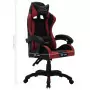 Sedia da Gaming con Luci a LED RGB Rosso Vino e Nera Similpelle