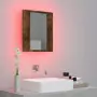 Mobile Bagno Specchio LED Rovere Fumo 40x12x45cm Multistrato