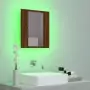 Mobile Bagno Specchio LED Rovere Marrone 40x12x45cm Multistrato