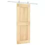 Porta Scorrevole con Set Hardware 80x210 cm Legno Massello Pino