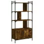 Libreria con Ante Rovere Fumo 76,5x30x154,5cm Legno Multistrato