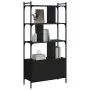 Libreria con Ante Nera 76,5x30x154,5 cm Legno Multistrato