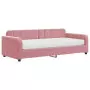 Divano Letto con Materasso Rosa 90x200 cm in Velluto