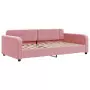 Divano Letto con Materasso Rosa 90x200 cm in Velluto