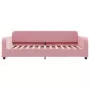 Divano Letto con Materasso Rosa 90x200 cm in Velluto