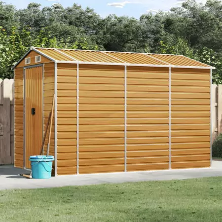 Capanno Giardino Marrone Chiaro 191x300x198cm Acciaio Zincato