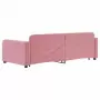 Divano Letto con Letto Estraibile Rosa 90x200 cm in Velluto