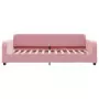 Divano Letto con Letto Estraibile Rosa 90x200 cm in Velluto