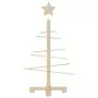 Albero di Natale Decorativo in Legno 75 cm Legno Massello Pino