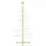 Albero di Natale Decorativo in Legno 125 cm Legno Massello Pino