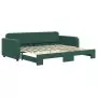 Divano Letto con Letto Estraibile Verde Scuro 90x200cm Velluto