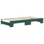 Divano Letto con Letto Estraibile Verde Scuro 90x200cm Velluto