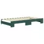 Divano Letto con Letto Estraibile Verde Scuro 100x200cm Velluto