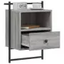 Comodini a Muro 2 pz Grigio Sonoma 40x30x61cm Legno Multistrato