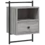 Comodini a Muro 2 pz Grigio Sonoma 40x30x61cm Legno Multistrato