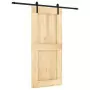 Porta Scorrevole con Set Hardware 90x210 cm Legno Massello Pino