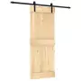 Porta Scorrevole con Set Hardware 80x210 cm Legno Massello Pino