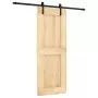 Porta Scorrevole con Set Hardware 80x210 cm Legno Massello Pino