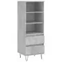 Credenza Grigio Cemento 40x36x110 cm in Legno Multistrato