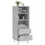 Credenza Grigio Cemento 40x36x110 cm in Legno Multistrato